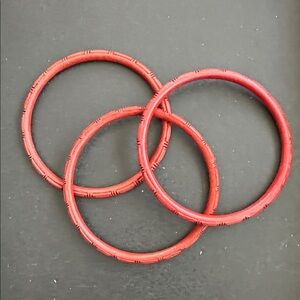 Vintage Hand Carved Cinnabar Bracelets Lot